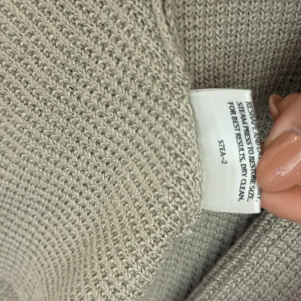 EILEEN FISHER Cardigan Petite PM Linen Open Knit Open Front Long Sleeve Beige - Picture 5 of 13